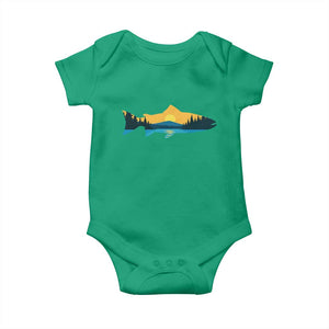 Trout Fly Fishing Outdoor Forest Mountain Nature Wildlife Fisherman Baby Onesie TS11 Irish Green Print Your Wear