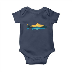 Trout Fly Fishing Outdoor Forest Mountain Nature Wildlife Fisherman Baby Onesie TS11 Navy Print Your Wear