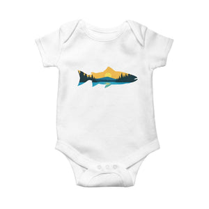 Trout Fly Fishing Outdoor Forest Mountain Nature Wildlife Fisherman Baby Onesie TS11 White Print Your Wear