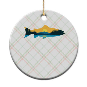 Trout Fly Fishing Outdoor Forest Mountain Nature Wildlife Fisherman Ceramic Ornament TS11 1pc Christmas Plaid Print Your Wear