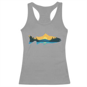 Trout Fly Fishing Outdoor Forest Mountain Nature Wildlife Fisherman Racerback Tank Top TS11 Sport Gray Print Your Wear