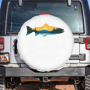 Trout Fly Fishing Outdoor Forest Mountain Nature Wildlife Fisherman Spare Tire Cover TS11 No hole White Print Your Wear