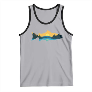 Trout Fly Fishing Outdoor Forest Mountain Nature Wildlife Fisherman Tank Top TS11 Athletic Heather Black Print Your Wear