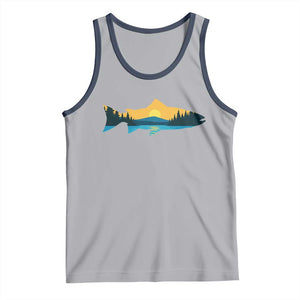 Trout Fly Fishing Outdoor Forest Mountain Nature Wildlife Fisherman Tank Top TS11 Athletic Heather Navy Print Your Wear