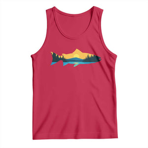 Trout Fly Fishing Outdoor Forest Mountain Nature Wildlife Fisherman Tank Top TS11 Red Print Your Wear