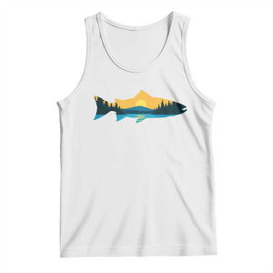 Trout Fly Fishing Outdoor Forest Mountain Nature Wildlife Fisherman Tank Top TS11 White Print Your Wear