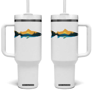 Trout Fly Fishing Outdoor Forest Mountain Nature Wildlife Fisherman Tumbler With Handle TS11 One Size: 40 oz White Print Your Wear