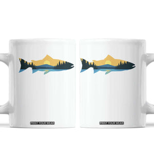 Trout Fly Fishing Outdoor Forest Mountain Nature Wildlife Fisherman Coffee Mug TS11 White Print Your Wear
