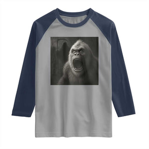 Funny Bigfoot Sasquatch Halloween The Grim Reaper Raglan Shirt TS11 Sport Gray Navy Print Your Wear