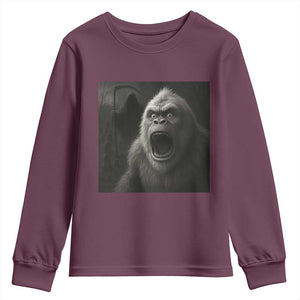 Funny Bigfoot Sasquatch Halloween The Grim Reaper Youth Sweatshirt TS11 Maroon Print Your Wear