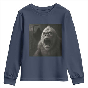 Funny Bigfoot Sasquatch Halloween The Grim Reaper Youth Sweatshirt TS11 Navy Print Your Wear