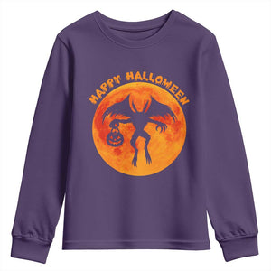 Funny Halloween Mothman Cryptid Creatures Youth Sweatshirt TS11 Purple Print Your Wear