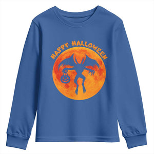Funny Halloween Mothman Cryptid Creatures Youth Sweatshirt TS11 Royal Blue Print Your Wear
