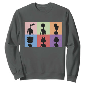 Funny Siren Head Sweatshirt Supernatural Cryptid Horror Monster TS11 Dark Heather Print Your Wear