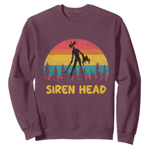 Siren Head Sweatshirt Retro Supernatural Cryptid Horror Monster TS11 Maroon Print Your Wear