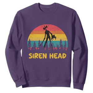 Siren Head Sweatshirt Retro Supernatural Cryptid Horror Monster TS11 Purple Print Your Wear