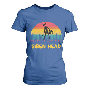 Siren Head T Shirt For Women Retro Supernatural Cryptid Horror Monster TS11 Royal Blue Print Your Wear