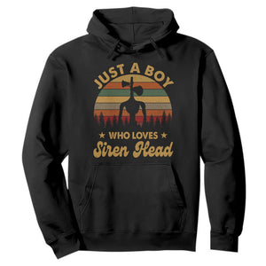 Funny Just A Boy Who Loves Siren Head Hoodie Supernatural Cryptid Retro Monster TS11 Black Print Your Wear