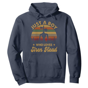 Funny Just A Boy Who Loves Siren Head Hoodie Supernatural Cryptid Retro Monster TS11 Navy Print Your Wear