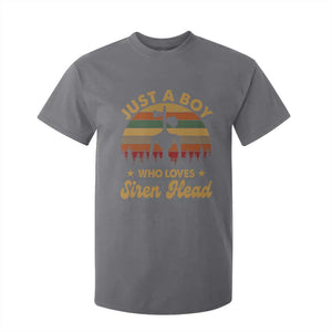 Funny Just A Boy Who Loves Siren Head T Shirt For Kid Supernatural Cryptid Retro Monster TS11 Charcoal Print Your Wear
