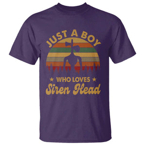 Funny Just A Boy Who Loves Siren Head T Shirt Supernatural Cryptid Retro Monster TS11 Purple Print Your Wear