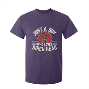 Funny Just A Boy Who Loves Siren Head T Shirt For Kid Supernatural Cryptid Monster TS11 Purple Print Your Wear