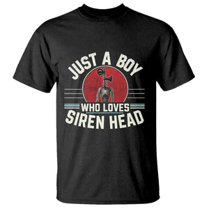 Funny Just A Boy Who Loves Siren Head T Shirt Supernatural Cryptid Monster TS11 Black Print Your Wear
