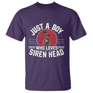 Funny Just A Boy Who Loves Siren Head T Shirt Supernatural Cryptid Monster TS11 Purple Print Your Wear