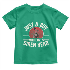 Funny Just A Boy Who Loves Siren Head Toddler T Shirt Supernatural Cryptid Monster TS11 Irish Green Print Your Wear