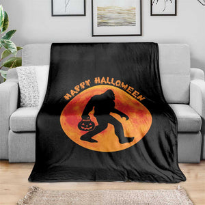 Funny Halloween Bigfoot Throw Blanket Sasquatch Full Moon Jack O Lantern TS11 Print Your Wear