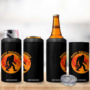 Funny Halloween Bigfoot 4 in 1 Can Cooler Tumbler Sasquatch Full Moon Jack O Lantern TS11 Print Your Wear