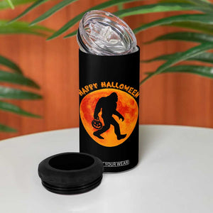 Funny Halloween Bigfoot 4 in 1 Can Cooler Tumbler Sasquatch Full Moon Jack O Lantern TS11 Print Your Wear
