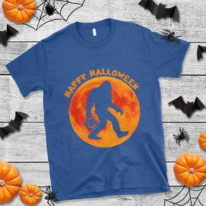 Funny Halloween Bigfoot T Shirt Sasquatch Full Moon Jack O Lantern TS11 Royal Blue Print Your Wear
