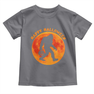 Funny Halloween Bigfoot Toddler T Shirt Sasquatch Full Moon Jack O Lantern TS11 Charcoal Print Your Wear
