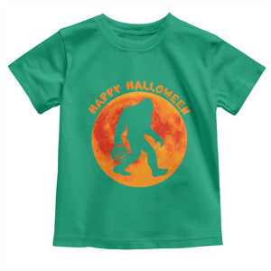 Funny Halloween Bigfoot Toddler T Shirt Sasquatch Full Moon Jack O Lantern TS11 Irish Green Print Your Wear