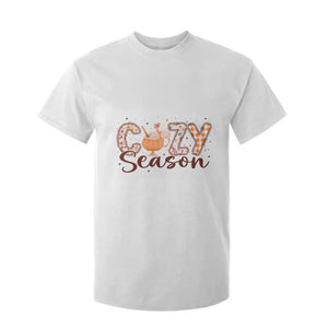 Cozy Season Thanksgiving T Shirt For Kid Autumn Pumpkin Spice Latte TS11 White Print Your Wear