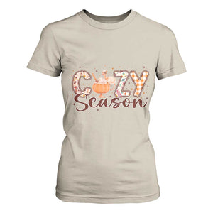 Cozy Season Thanksgiving T Shirt For Women Autumn Pumpkin Spice Latte TS11 Sand Print Your Wear