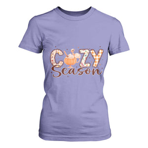 Cozy Season Thanksgiving T Shirt For Women Autumn Pumpkin Spice Latte TS11 Violet Print Your Wear