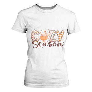 Cozy Season Thanksgiving T Shirt For Women Autumn Pumpkin Spice Latte TS11 White Print Your Wear