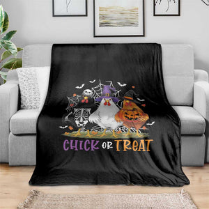 Funny Halloween Throw Blanket Chick Or Treat Chicken Farm Witches Skeleton TS11 Print Your Wear