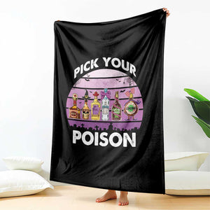 Funny Halloween Throw Blanket Pick Your Poison Wine Bottles Witch TS11 Print Your Wear