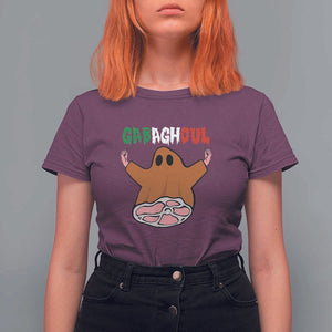 Funny Halloween T Shirt For Women Gabaghoul Ghost Italian Flag Ham TS11 Maroon Print Your Wear