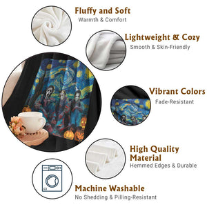 Halloween Throw Blanket Scary Murderers Starry Night Pumpkin Vincent Van Gogh TS11 Print Your Wear