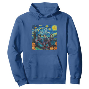 Halloween Hoodie Scary Murderers Starry Night Pumpkin Vincent Van Gogh TS11 Royal Blue Print Your Wear