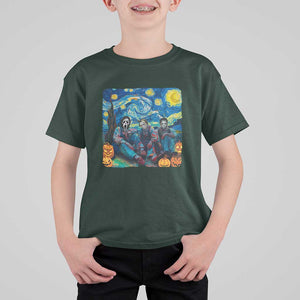Halloween T Shirt For Kid Scary Murderers Starry Night Pumpkin Vincent Van Gogh TS11 Dark Forest Green Print Your Wear