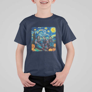 Halloween T Shirt For Kid Scary Murderers Starry Night Pumpkin Vincent Van Gogh TS11 Navy Print Your Wear
