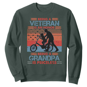 Veteran Grandpa Sweatshirt Being A Veteran Is An Honor Being A Grandpa Is Priceless TS11 Print Your Wear
