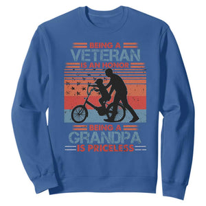 Veteran Grandpa Sweatshirt Being A Veteran Is An Honor Being A Grandpa Is Priceless TS11 Print Your Wear