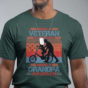 Veteran Grandpa T Shirt Being A Veteran Is An Honor Being A Grandpa Is Priceless TS11 Print Your Wear