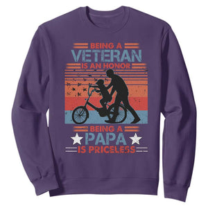 Veteran Father Sweatshirt Being A Veteran Is An Honor Being A Papa Is Priceless TS11 Print Your Wear